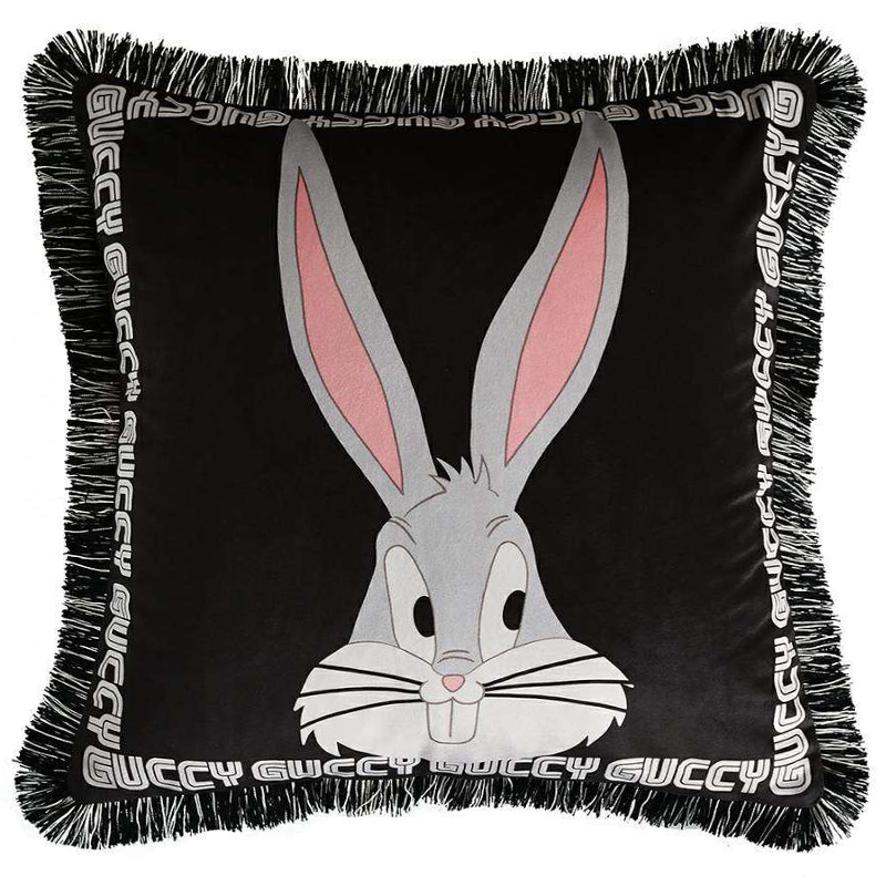 Декоративная подушка Cтиль Gucci Bugs Bunny Черный Серый Белый Декоративная подушка Cтиль Gucci Bugs Bunny Черный Серый Белый в Челябинске | Loft Concept