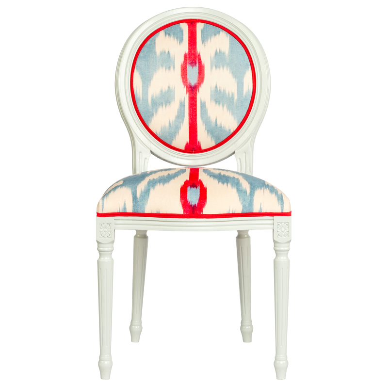 Стул Ikat Pattern с белым основанием Белый Мульти Стул Ikat Pattern с белым основанием Белый Мульти в Челябинске | Loft Concept