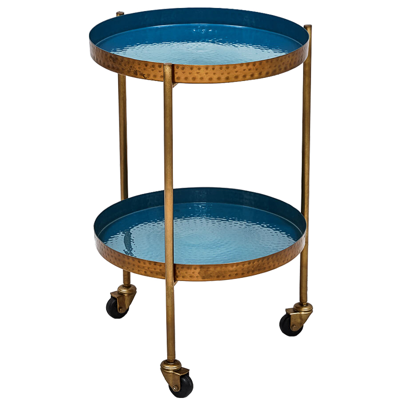 Приставной стол Reina Side Table Морская синь Латунь Приставной стол Reina Side Table Морская синь Латунь в Челябинске | Loft Concept