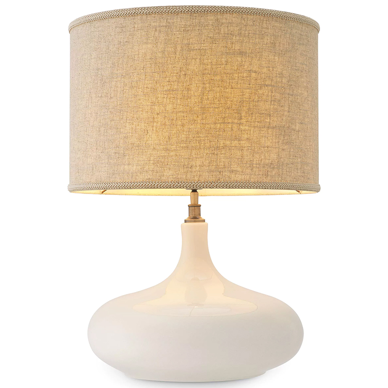 Настольная лампа Eichholtz Table Lamp Jones Белый Бежево-серый Латунь Настольная лампа Eichholtz Table Lamp Jones Белый Бежево-серый Латунь в Челябинске | Loft Concept