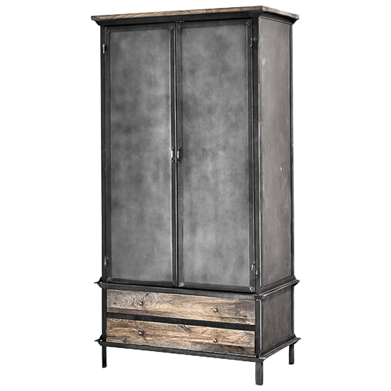 Шкаф Gasparo Loft Wardrobe Металлик винтаж Древесина Шкаф Gasparo Loft Wardrobe Металлик винтаж Древесина в Челябинске | Loft Concept