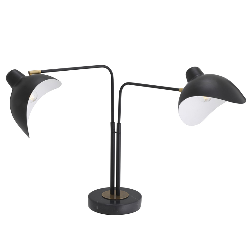 Настольная лампа Eichholtz Table Lamp Joshua Черный Черный Мрамор Nero Латунь в Челябинске | Loft Concept 