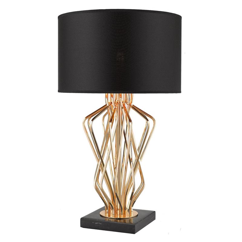 Настольная лампа Lester Table Lamp Черный Мрамор Nero Глянцевое золото Настольная лампа Lester Table Lamp Черный Мрамор Nero Глянцевое золото в Челябинске | Loft Concept