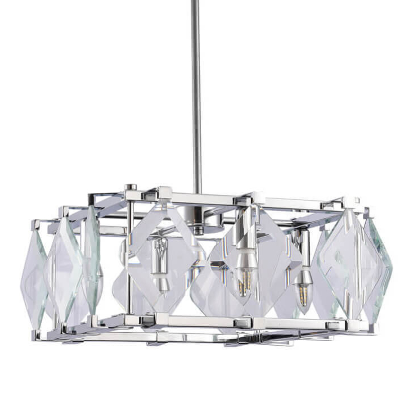 Люстра Glass Rhombus Lighting square Хром Люстра Glass Rhombus Lighting square Хром в Челябинске | Loft Concept