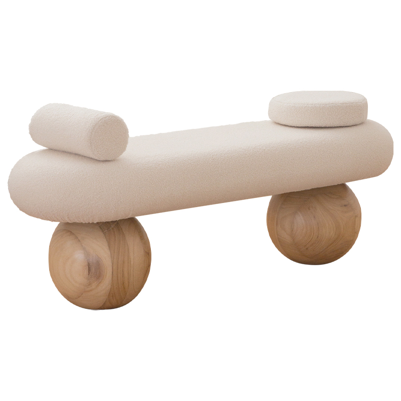 Банкетка Jemima Wooden Forms Bench Бежевый Коричневый Банкетка Jemima Wooden Forms Bench Бежевый Коричневый в Челябинске | Loft Concept