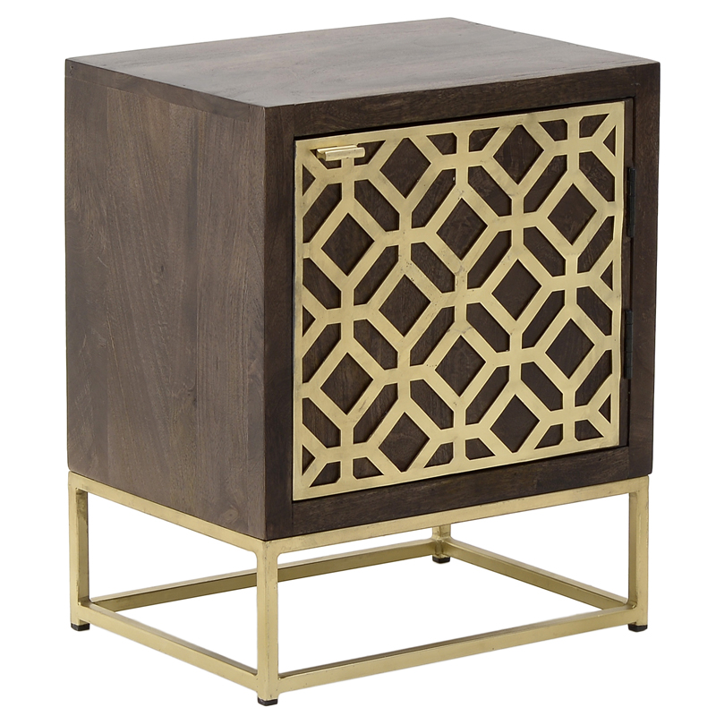 Тумба Iver Nightstand Золотой Коричневый Тумба Iver Nightstand Золотой Коричневый в Челябинске | Loft Concept