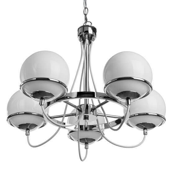 Люстра Melissa Chandelier Chromium 5 Хром Белый Люстра Melissa Chandelier Chromium 5 Хром Белый в Челябинске | Loft Concept