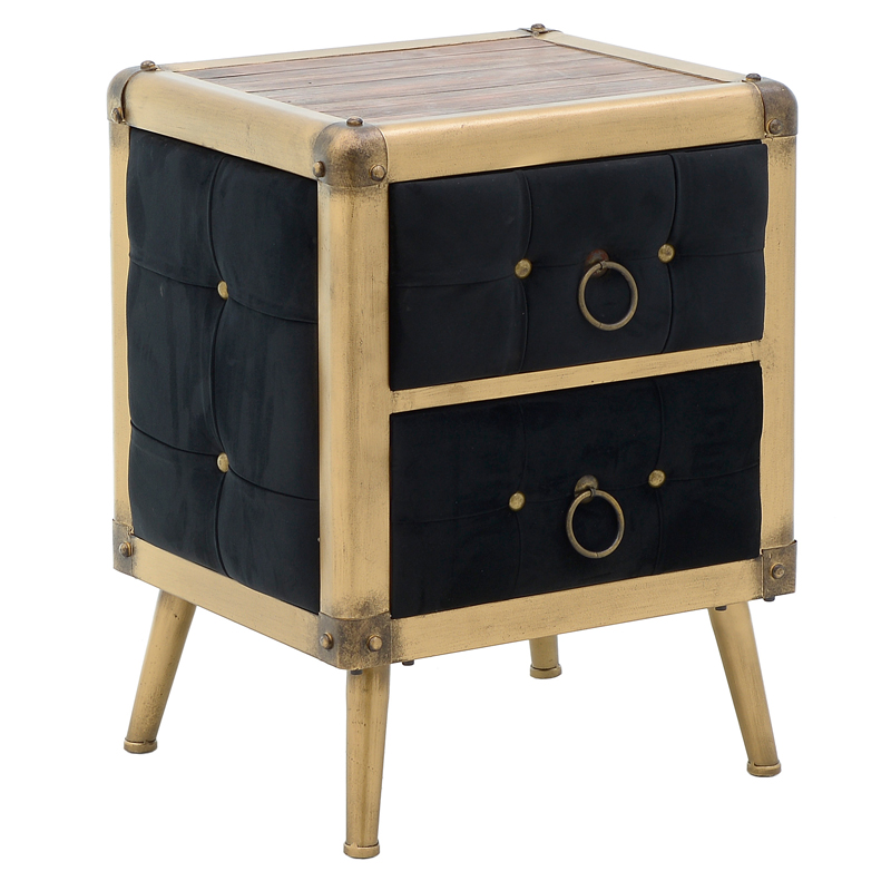 Тумба Jokum Nightstand Золотой Черный Тумба Jokum Nightstand Золотой Черный в Челябинске | Loft Concept