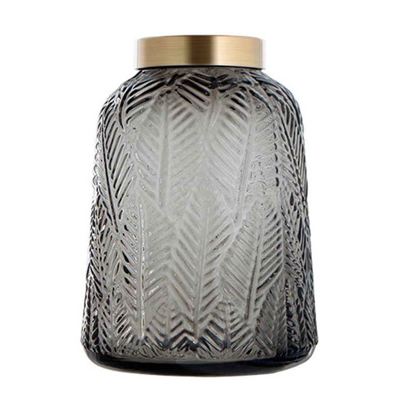 Ваза Grey Vase Golden Throat high Серый Глянцевое золото Ваза Grey Vase Golden Throat high Серый Глянцевое золото в Челябинске | Loft Concept