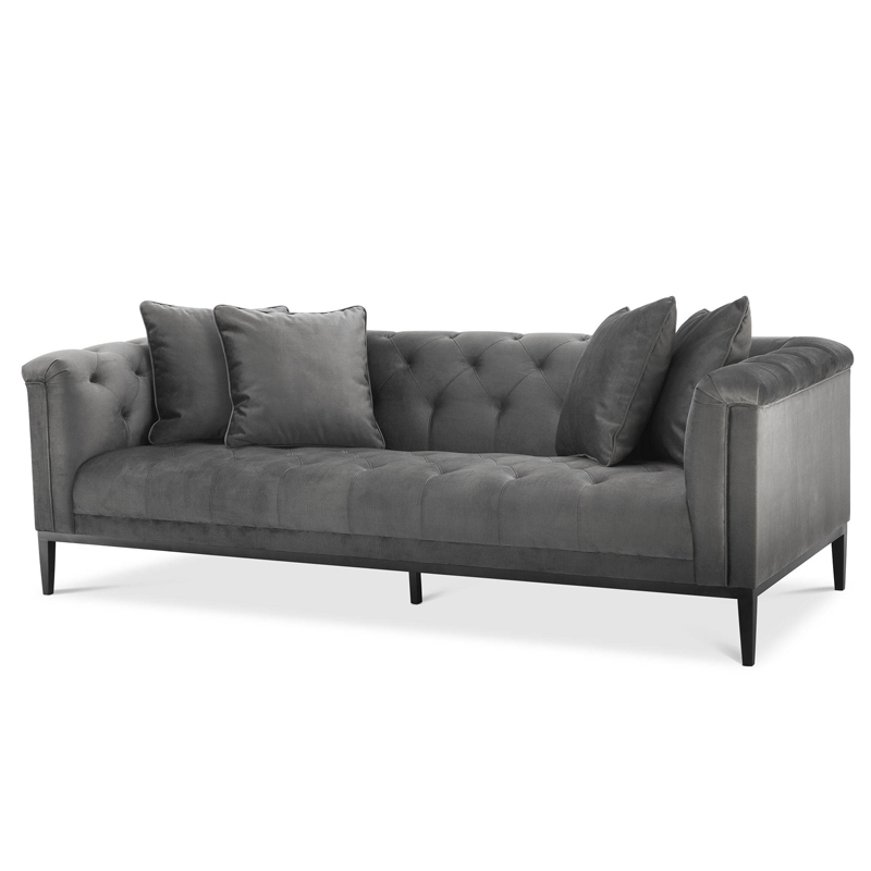Диван Eichholtz Sofa Cesare Grey Серый Темная бронза в Челябинске | Loft Concept 