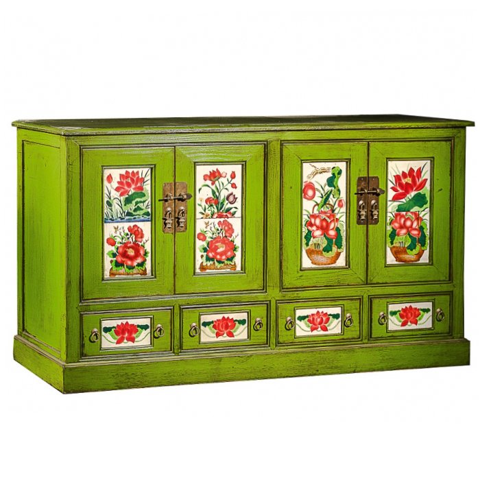 Китайский комод Rustic Cupboard Зеленый Зеленый Китайский комод Rustic Cupboard Зеленый Зеленый в Челябинске | Loft Concept