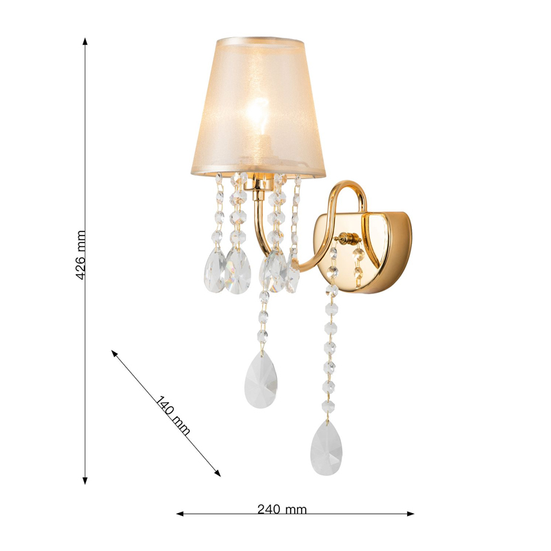 Бра золотого цвета с хрустальным декором Dainty Light Бра золотого цвета с хрустальным декором Dainty Light в Челябинске