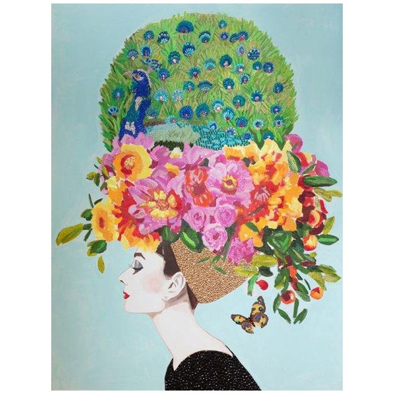 Картина Audrey with Floral Bouquet and Peacock Headdress Мульти Картина Audrey with Floral Bouquet and Peacock Headdress Мульти в Челябинске | Loft Concept