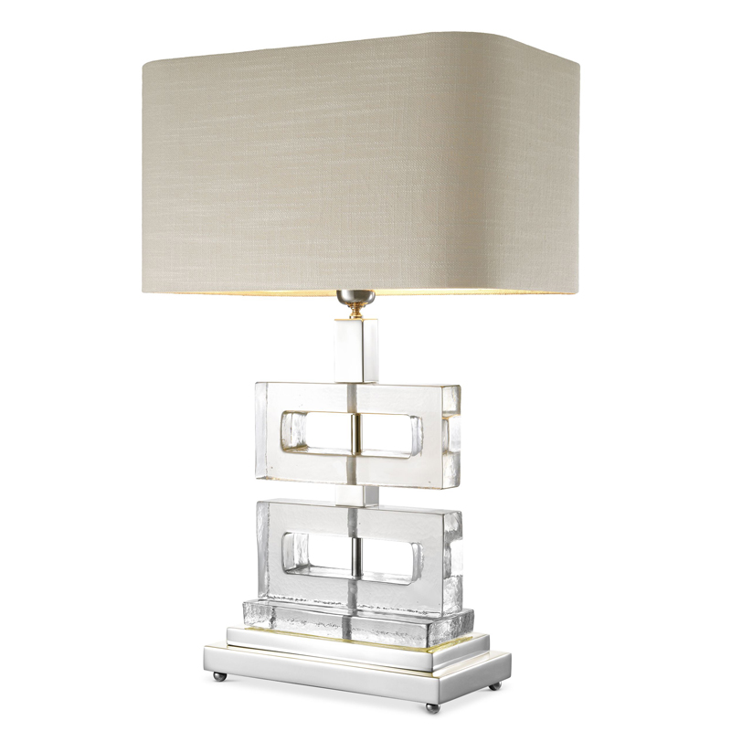 Настольная лампа Eichholtz Table Lamp Umbria Прозрачный Никель Бежево-серый Настольная лампа Eichholtz Table Lamp Umbria Прозрачный Никель Бежево-серый в Челябинске | Loft Concept