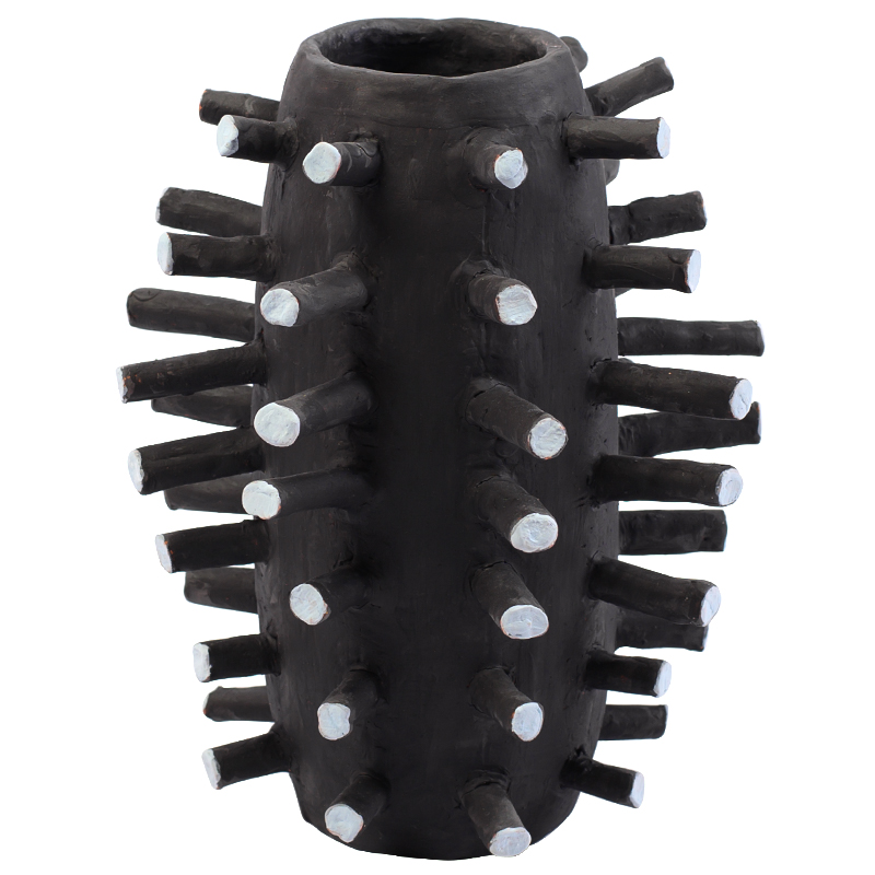 Ваза Shany Round Spikes Vase Черный Светло-голубой Ваза Shany Round Spikes Vase Черный Светло-голубой в Челябинске | Loft Concept