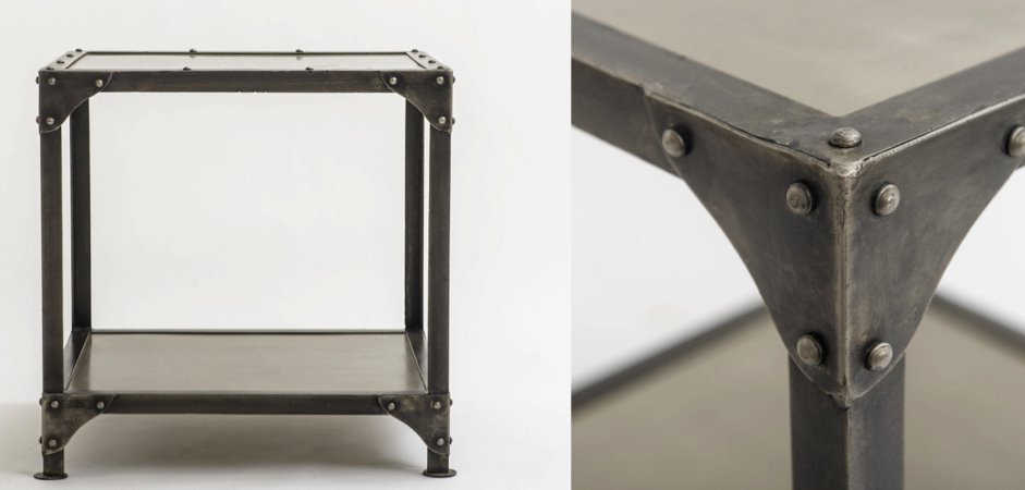 Кофейный стол Industrial Steampunk Nickel Side Table Кофейный стол Industrial Steampunk Nickel Side Table - Loft-Concept в Челябинске