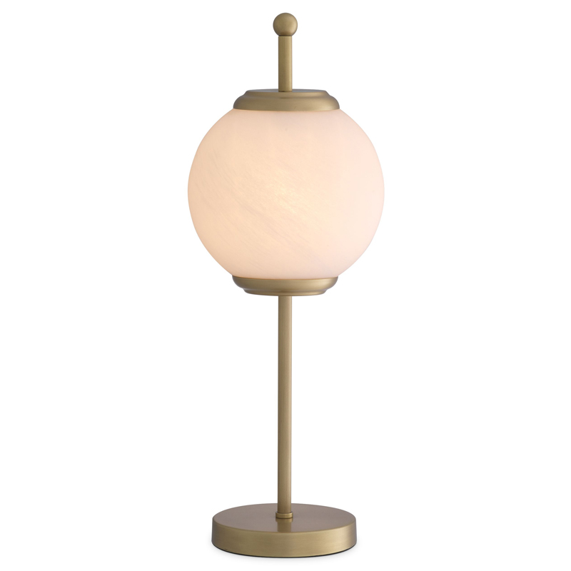 Настольная лампа Eichholtz Table Lamp Deangelo Латунь Античная полированная Белое матовое стекло Настольная лампа Eichholtz Table Lamp Deangelo Латунь Античная полированная Белое матовое стекло в Челябинске | Loft Concept