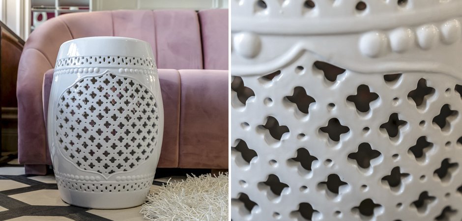 Керамический табурет Quatrefoil Garden Stool - White Керамический табурет Quatrefoil Garden Stool - White - Loft-Concept в Челябинске