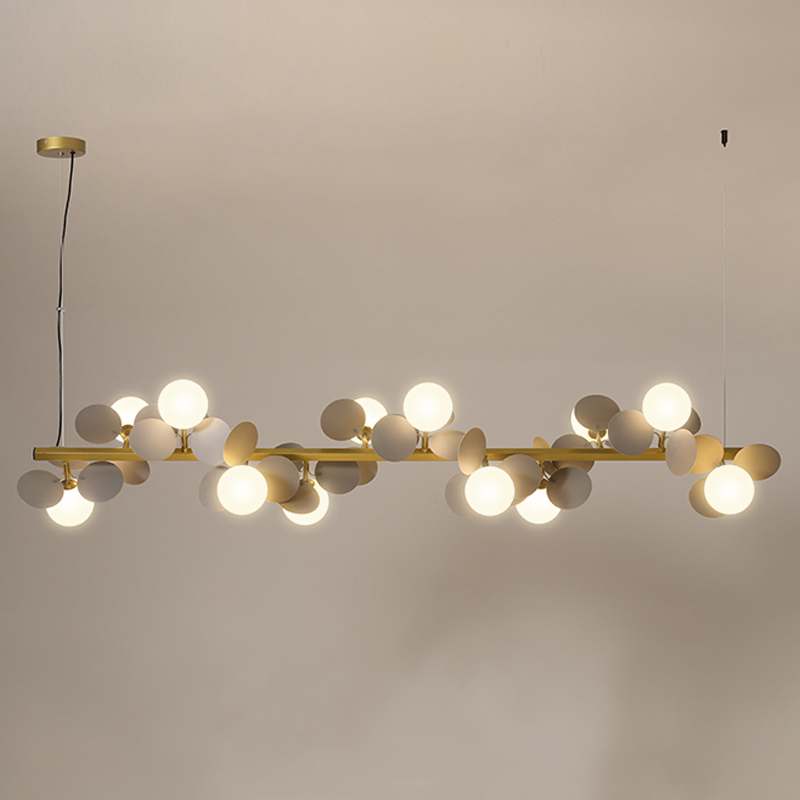 Люстра MATISSE Chandelier Line Золотой Белый Светло-серый Люстра MATISSE Chandelier Line Золотой Белый Светло-серый в Челябинске | Loft Concept