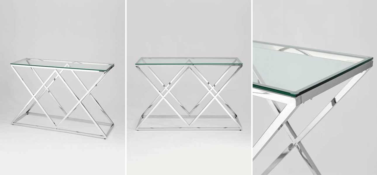 Консоль Geometry Rhombus Silver - фото