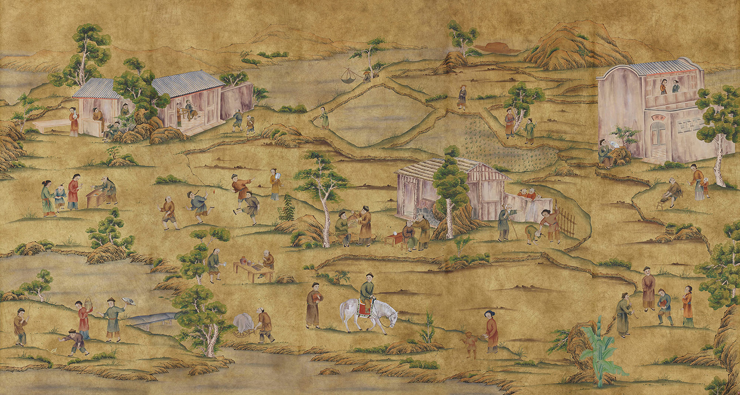 Обои ручная роспись Coutts Oak tobacco - фото