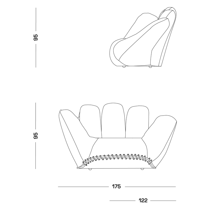 Дизайнерское кожаное кресло в форме руки Poltronova Joe Whip Armchair Дизайнерское кожаное кресло в форме руки Poltronova Joe Whip Armchair в Челябинске