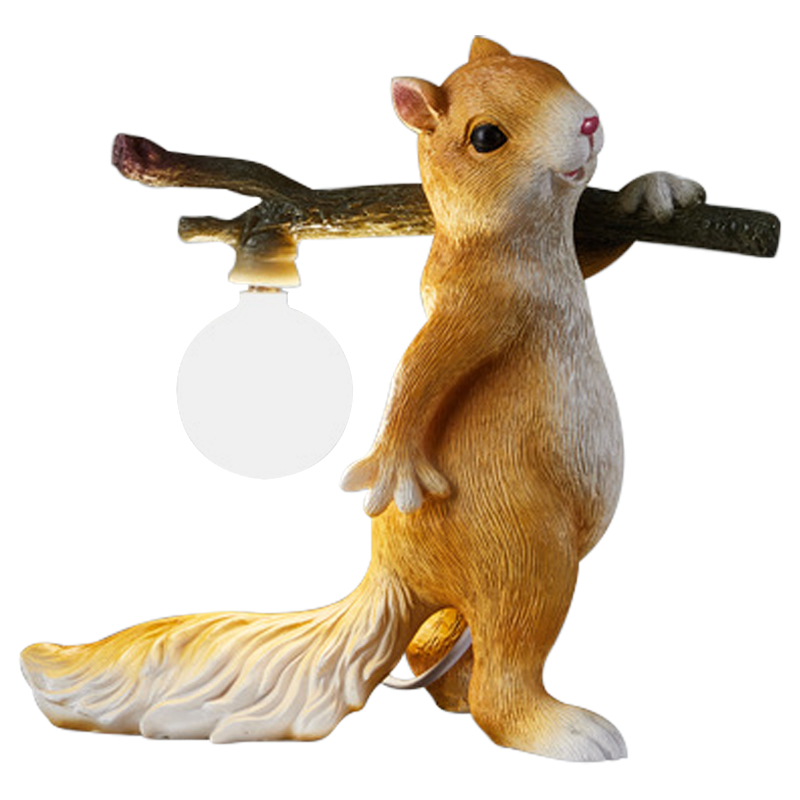 Настольная лампа для детской Белка с веткой Squirrel Table Lamp Коричневый Карамель Настольная лампа для детской Белка с веткой Squirrel Table Lamp Коричневый Карамель в Челябинске | Loft Concept