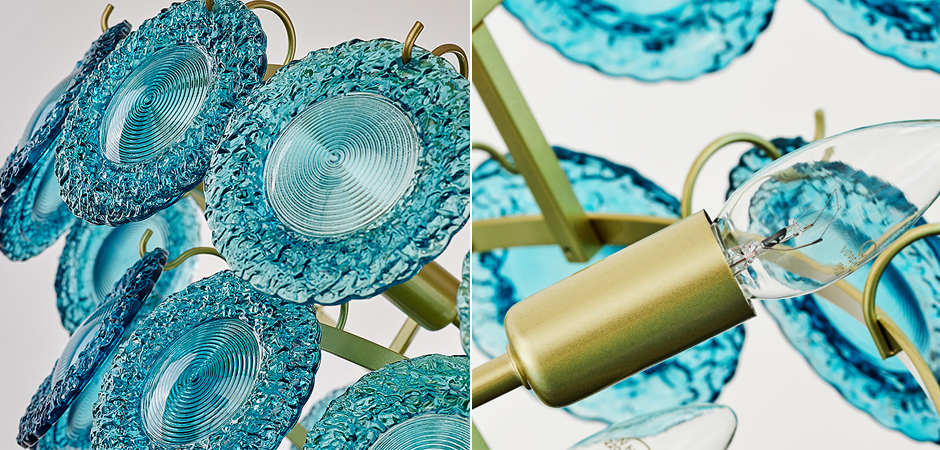 Люстра Blue Glass disk Chandelier Люстра Blue Glass disk Chandelier - Loft-Concept в Челябинске
