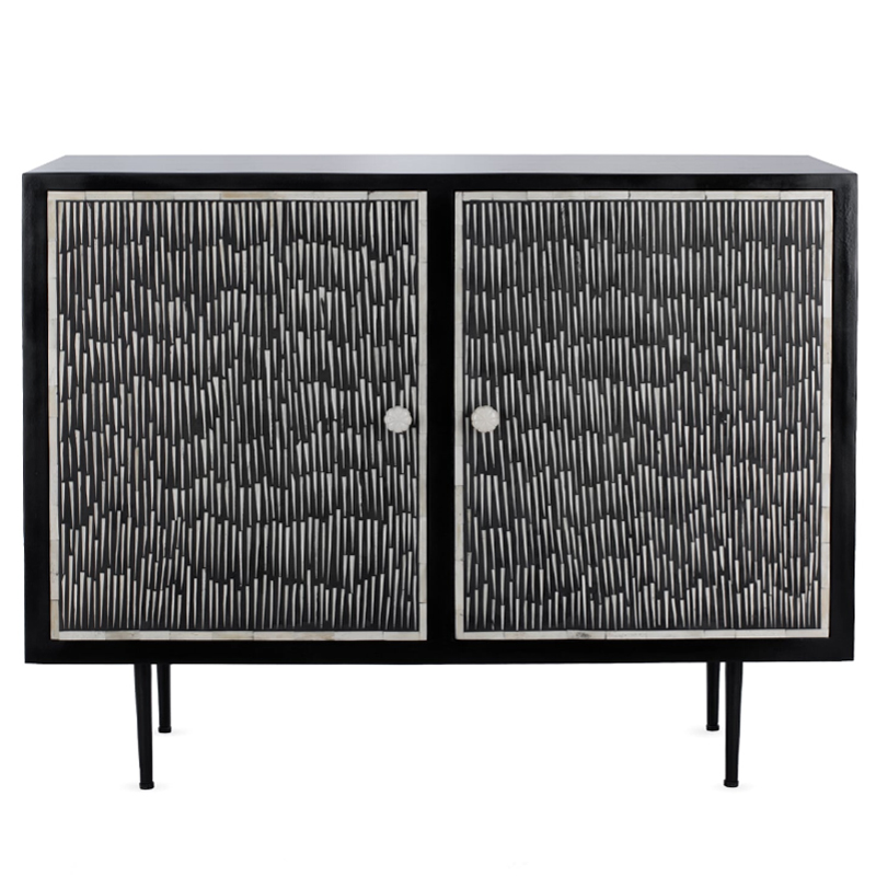 Буфет инкрустированный Inlaid Bone Black and white Белый Черный Буфет инкрустированный Inlaid Bone Black and white Белый Черный в Челябинске | Loft Concept