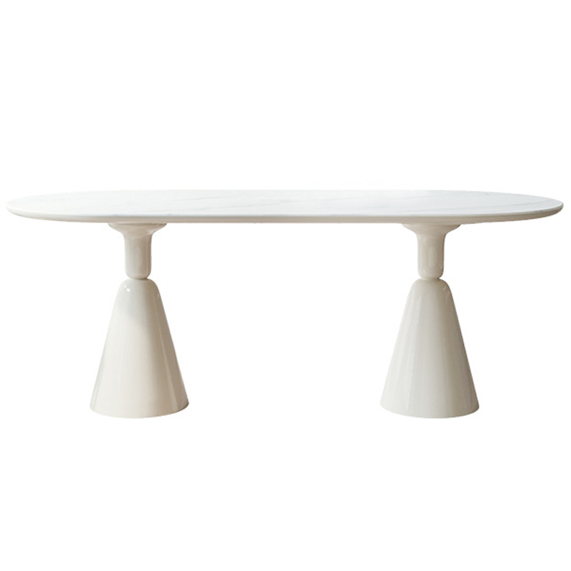 Обеденный стол Pion Dining Table Белый Белый Мрамор Bianco Обеденный стол Pion Dining Table Белый Белый Мрамор Bianco в Челябинске | Loft Concept