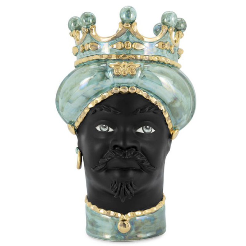 Ваза VASE MORO MAN MED. MOP green Черный Прозрачный зеленый Золотой Ваза VASE MORO MAN MED. MOP green Черный Прозрачный зеленый Золотой в Челябинске | Loft Concept