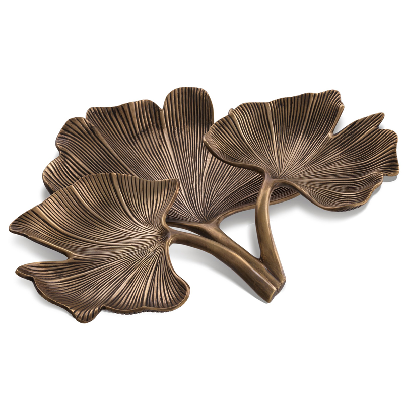 Поднос Eichholtz Tray Ginkgo Винтажная латунь Поднос Eichholtz Tray Ginkgo Винтажная латунь в Челябинске | Loft Concept