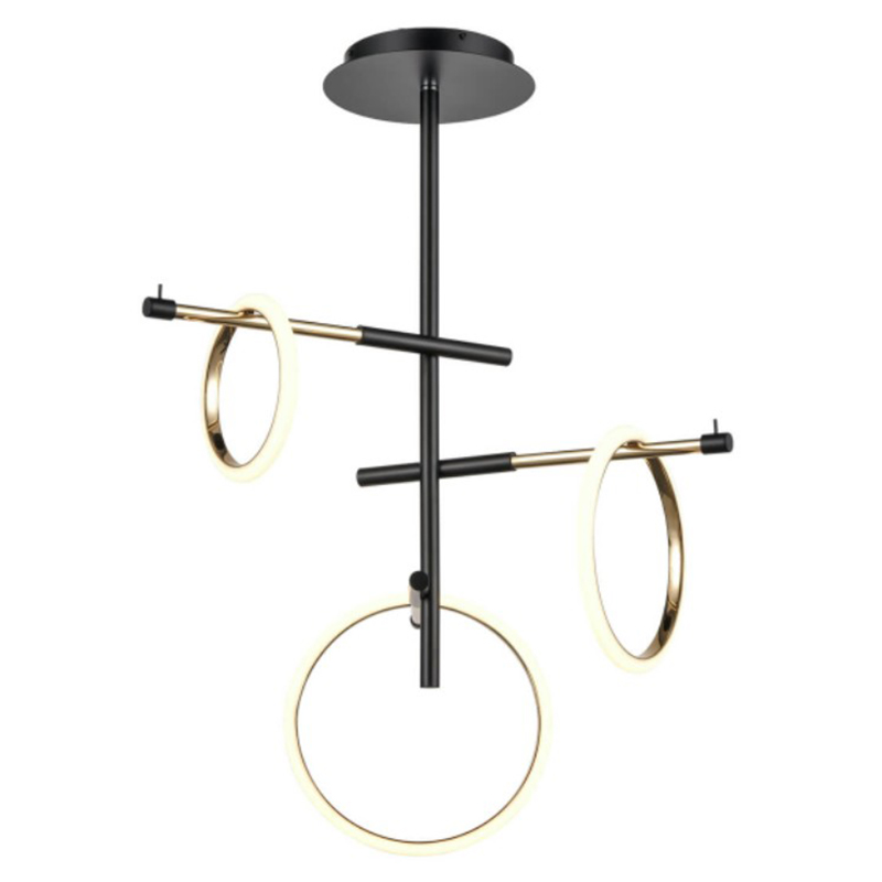 Люстра Jessenia Rings Chandelier 3 Черный Золотой Люстра Jessenia Rings Chandelier 3 Черный Золотой в Челябинске | Loft Concept