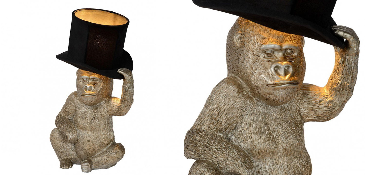 Настольная лампа с Обезьяной Funny Gorilla with a hat - фото