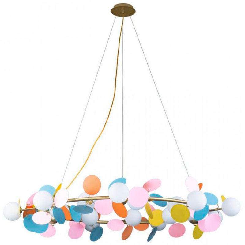 Люстра MATISSE Chandelier circle multicolor диаметр 130 Мульти Золотой в Челябинске | Loft Concept 