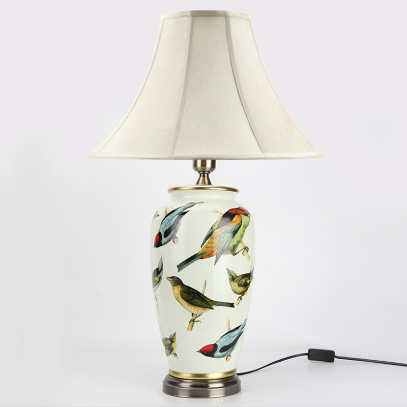 Настольная лампа Birds Blue Table lamp Белый Мульти Золотой Настольная лампа Birds Blue Table lamp Белый Мульти Золотой в Челябинске | Loft Concept