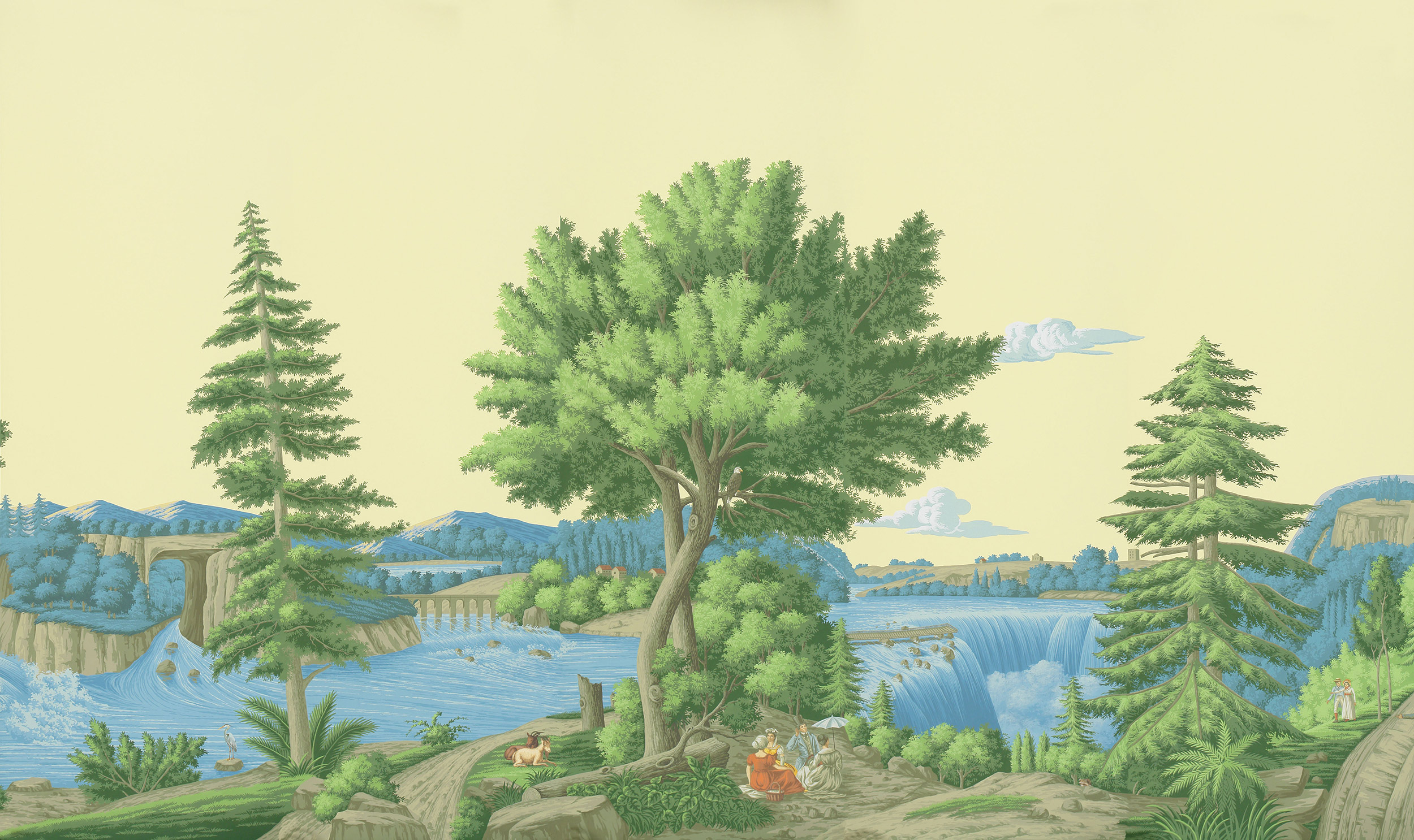 Обои ручная роспись North American River Views Dufour on scenic paper Обои ручная роспись North American River Views Dufour on scenic paper - постер Loft-Concept в Челябинске