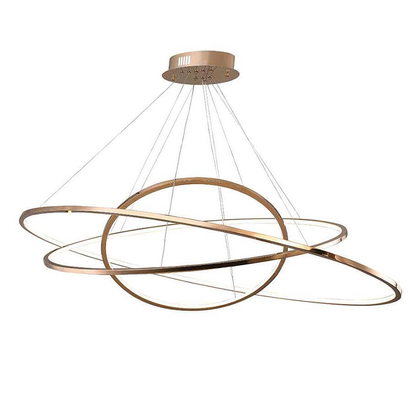 Люстра Plexus Ring Horizontal Trio Gold Золотой Розовое золото в Челябинске | Loft Concept 