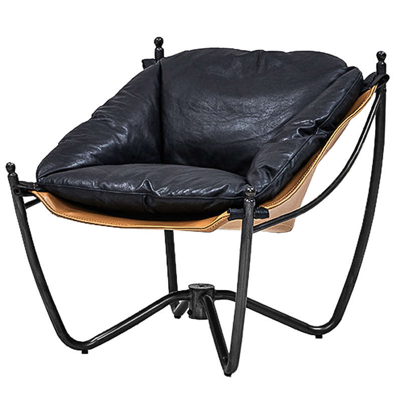 Кресло Tech Loft Armchair Черный Коричневый Кресло Tech Loft Armchair Черный Коричневый в Челябинске | Loft Concept