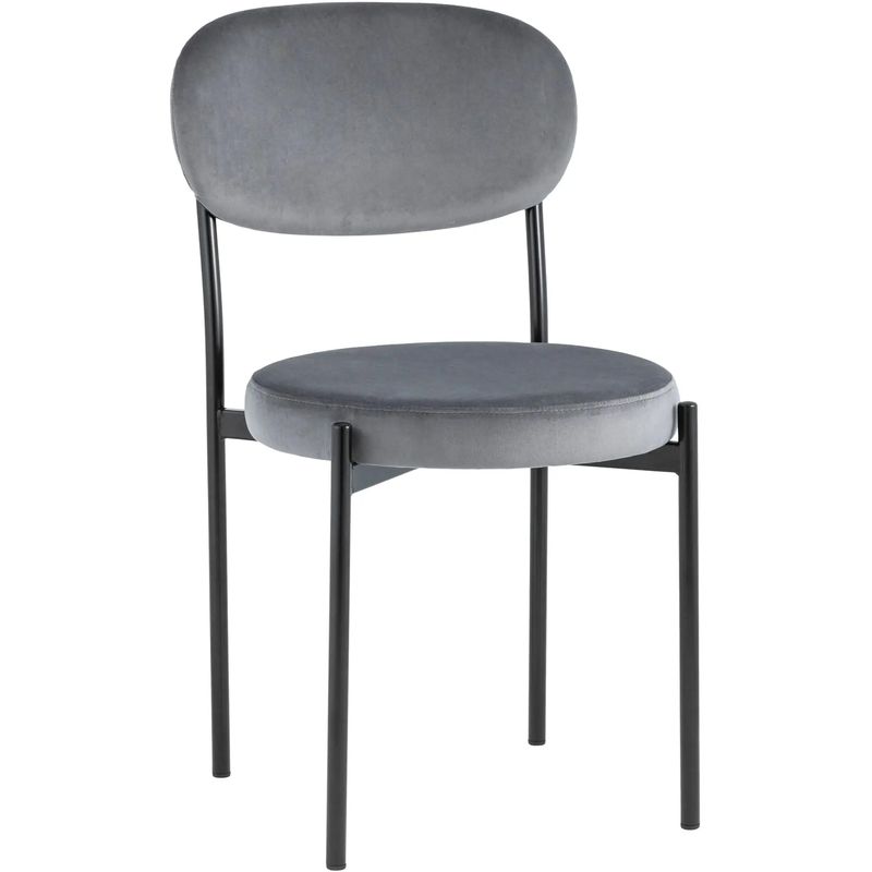Стул Alfie Chair Серый Велюр Светло-серый Черный Стул Alfie Chair Серый Велюр Светло-серый Черный в Челябинске | Loft Concept