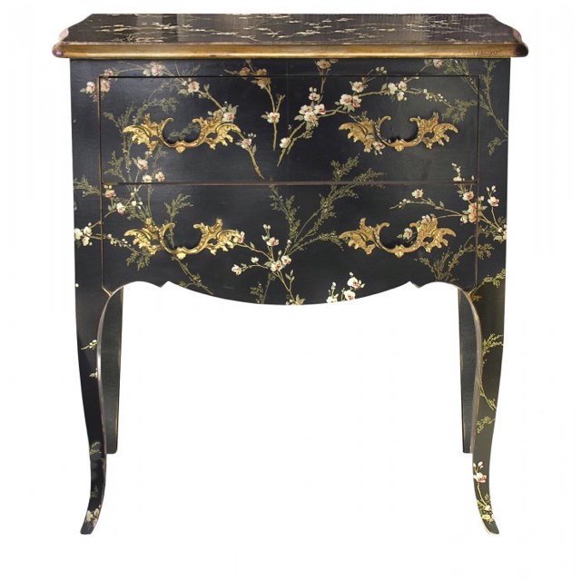 Комод L.XV CHEST OF DRAWERS Black fleurettes Бронза Черный в Челябинске | Loft Concept 
