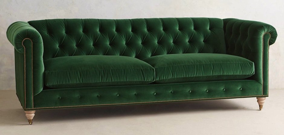 Трехместный диван Velvet Lyre Chesterfield Sofa Трехместный диван Velvet Lyre Chesterfield Sofa - Loft-Concept в Челябинске