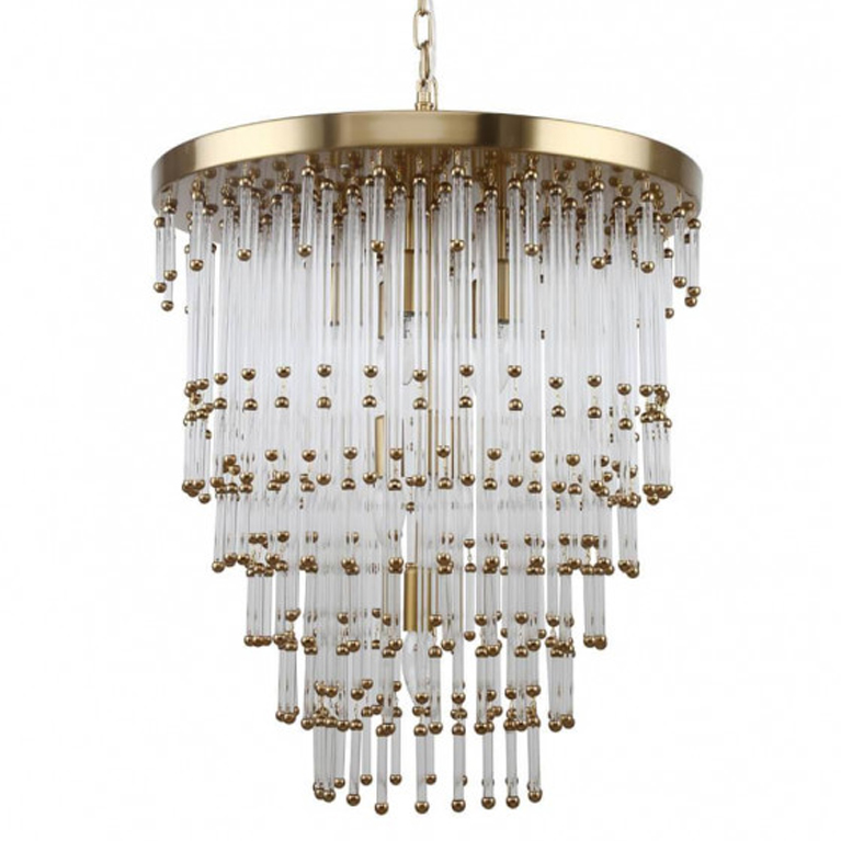 Люстра Restoration Hardware Luciano Chandelier 9 Латунь Прозрачный Люстра Restoration Hardware Luciano Chandelier 9 Латунь Прозрачный в Челябинске | Loft Concept