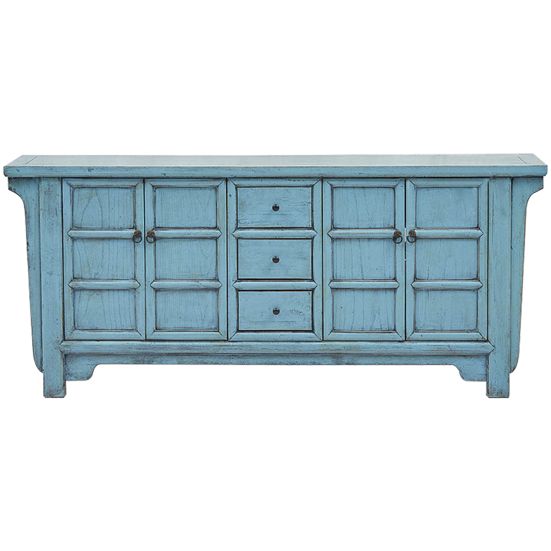 Комод в китайском стиле Blue Chest of Drawers Chinese Collection Голубой Коричневый Комод в китайском стиле Blue Chest of Drawers Chinese Collection Голубой Коричневый в Челябинске | Loft Concept