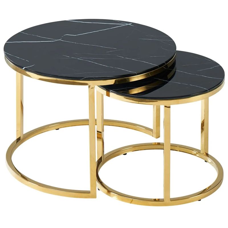 Столик кофейный Priestley Collection Duo столешница черный мрамор Черный Мрамор Nero Глянцевое золото Столик кофейный Priestley Collection Duo столешница черный мрамор Черный Мрамор Nero Глянцевое золото в Челябинске | Loft Concept
