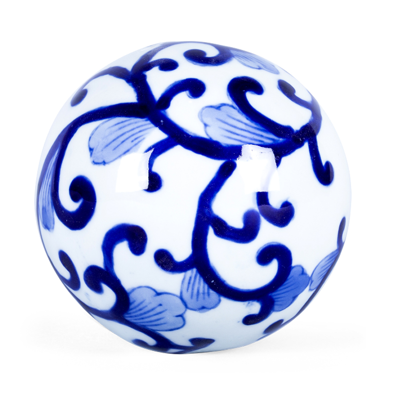 Статуэтка Blue & White Pattern Ball Белый Синий Статуэтка Blue & White Pattern Ball Белый Синий в Челябинске | Loft Concept