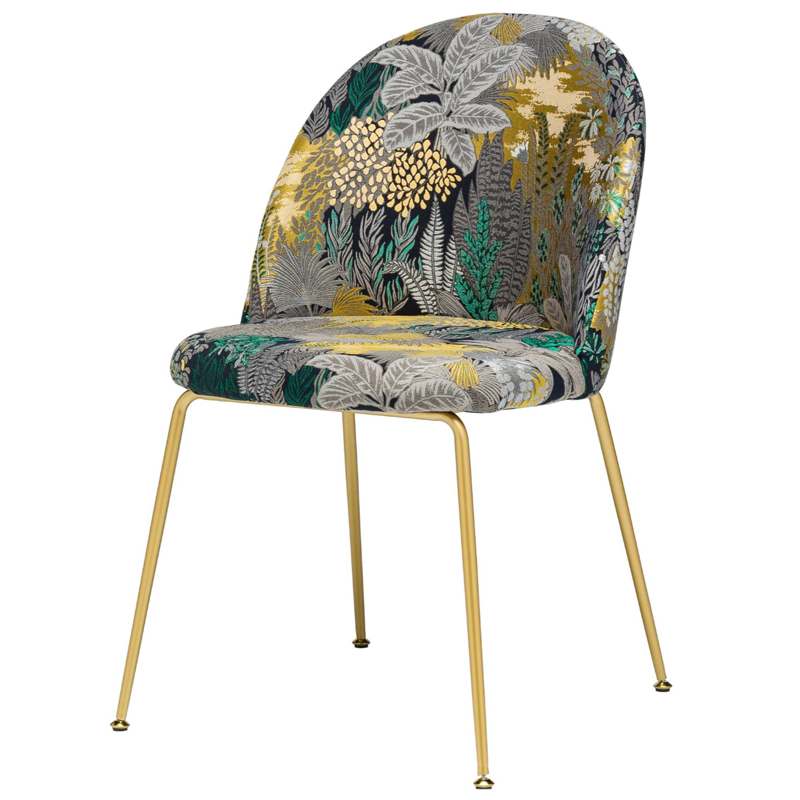 Jungle chair Стул обивка Джунгли жакард Изумрудный Бежевый Золотой Jungle chair Стул обивка Джунгли жакард Изумрудный Бежевый Золотой в Челябинске | Loft Concept