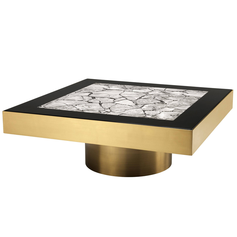 Кофейный стол Eichholtz Coffee Table Tatler Матовая латунь Черный Серый Кофейный стол Eichholtz Coffee Table Tatler Матовая латунь Черный Серый в Челябинске | Loft Concept
