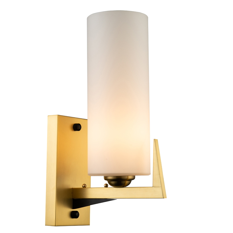 Бра Benoit Sconce Латунь Белое матовое стекло Черный Бра Benoit Sconce Латунь Белое матовое стекло Черный в Челябинске | Loft Concept