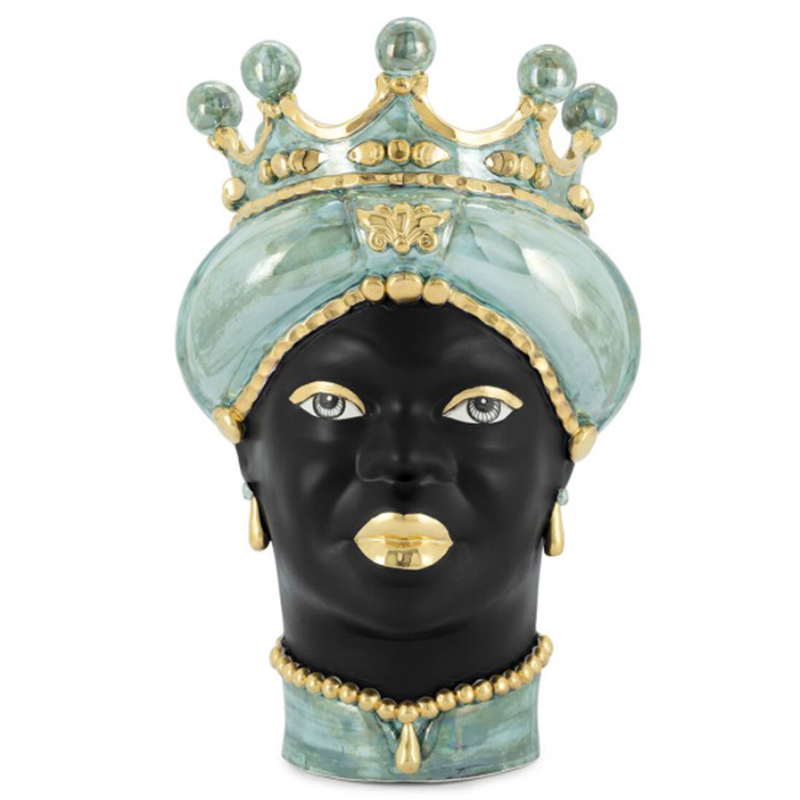 Ваза VASE MORO LADY MED. MOP green Черный Прозрачный зеленый Золотой Ваза VASE MORO LADY MED. MOP green Черный Прозрачный зеленый Золотой в Челябинске | Loft Concept